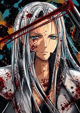 Final Fantasy Bloody Sephiroth Anime Art