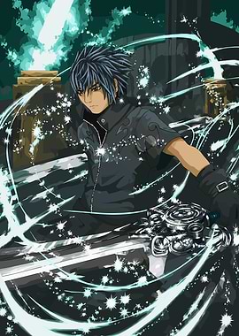 Final Fantasy Anime character with glowing sword