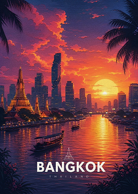 Bangkok Cityscape at Sunset