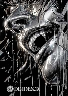 Deadlock Chrome Face with Dripping Liquid