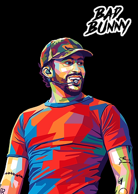 Bad Bunny Pop Art Portrait