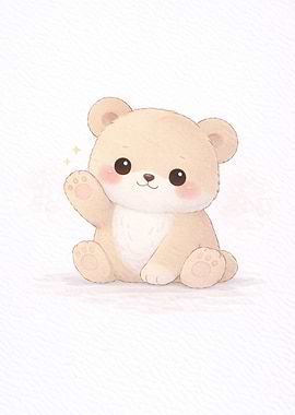 Cute Teddy Bear Waving