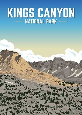 Kings Canyon National Park Vintage Poster