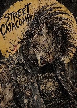 Punk Cat with Street Catacomb Art