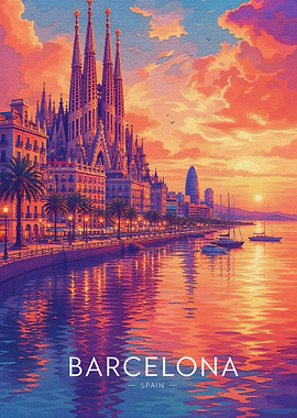 Barcelona Sagrada Familia Sunset