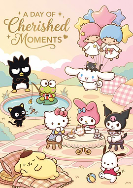 Sanrio Characters Enjoying a Cherished Moment