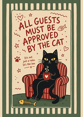 Cat Approved Rules Funny Animal Poster