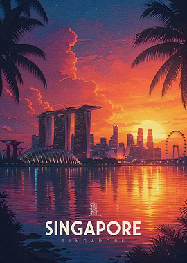 Singapore Skyline at Sunset