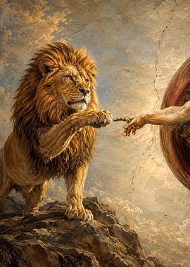 Lion and God's Hand