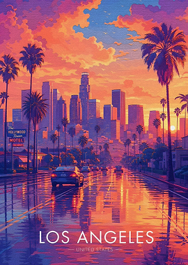 Los Angeles Skyline at Sunset