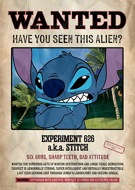 Stitch Wanted Poster