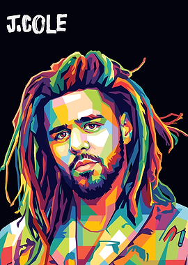 J. Cole Pop Art Portrait