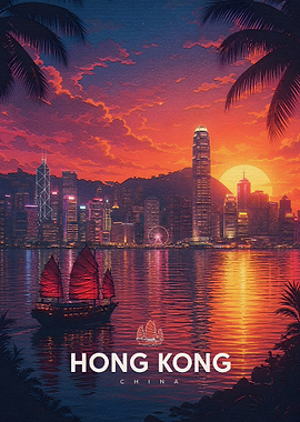 Hong Kong Skyline at Sunset