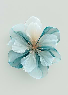 Ethereal Blue and White Flower