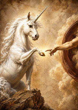 Unicorn and Divine Hand