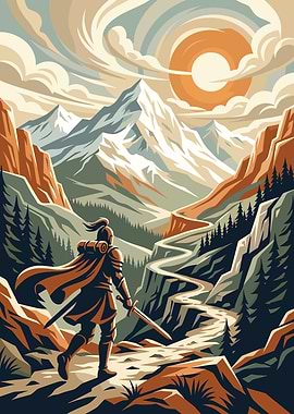 Knight on a Mountain Path