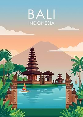 Bali Indonesia Temple Landscape