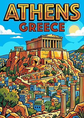 Athens Greece Travel Poster