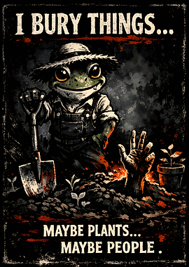Frog Gardener Burying Things