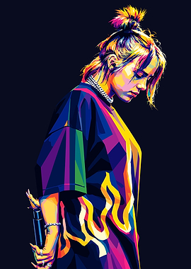 Billie Eilish Pop Art Portrait