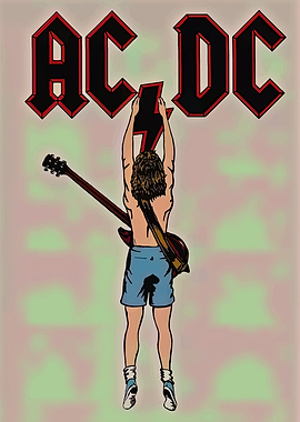 AC/DC Logo with Guitarist