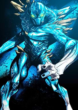 Blue Cybernetic Warrior