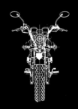 Motorcycle Blueprint Illustration