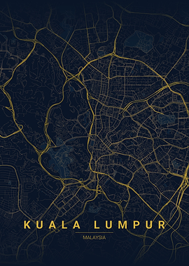 Kuala Lumpur Map Art