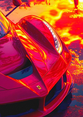 Red Ferrari sports car