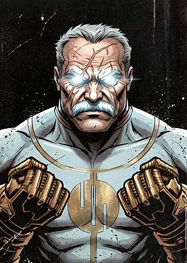 Powerful Old Man with Glowing Eyes