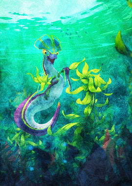 Underwater Creature in Kelp Forest