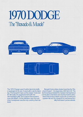 Classic 1970 Dodge Charger Blueprint
