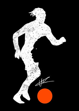 Soccer Player Silhouette with Face Overlay