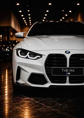 White BMW M4 Front View