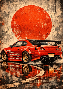 Vintage Japanese Red Car