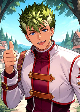 Anime character giving a thumbs up