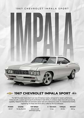 A vintage 1967 Chevrolet Impala Sport Poster