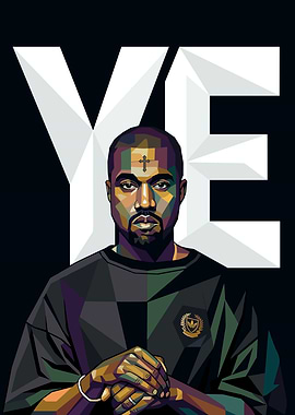 Kanye West 'YE' Pop Art Portrait