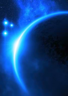 Planet Sunrise in Deep Space