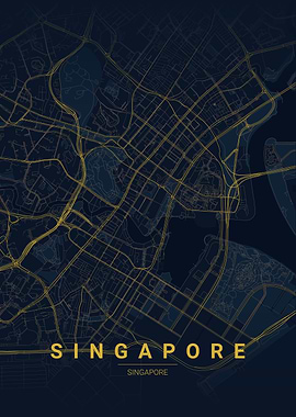 Singapore City Map Poster