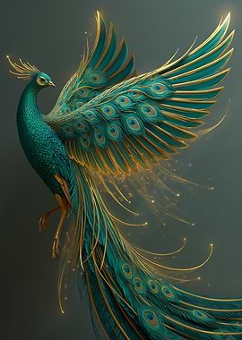 Majestic Golden Peacock