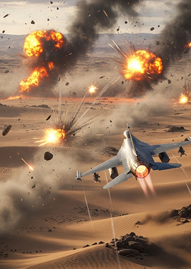 Fighter Jet in Desert Combat