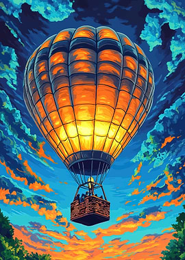 Hot Air Balloon at Sunset