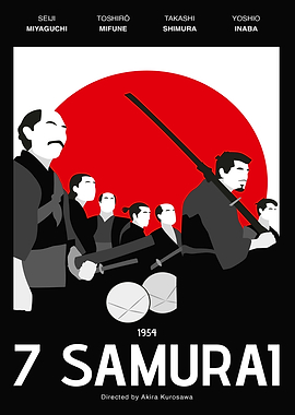 7 Samurai Minimalist Poster