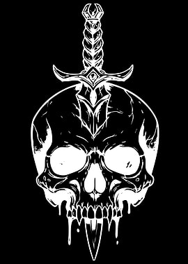 Skull and Sword Illustration