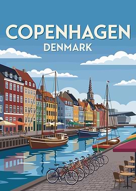 Copenhagen Denmark Canal Scene