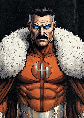 Comic Book Character with Fur Collar