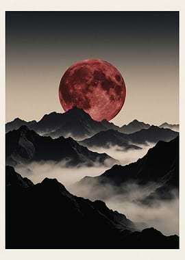 Red Moon Over Misty Mountains