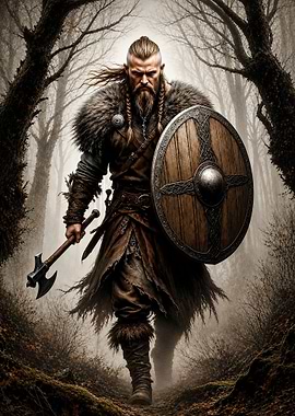 Viking Warrior in a Forest
