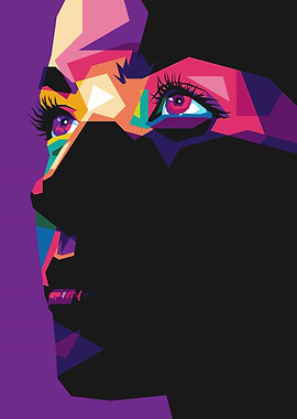 Colorful Pop Art Portrait of a Woman